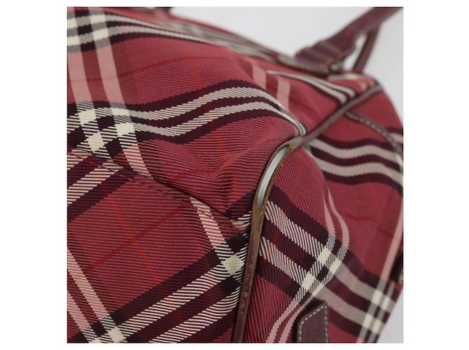 Borsa a mano Burberry Nova Check Blue Label in nylon rosso argento autentica bs34679 - vista 15