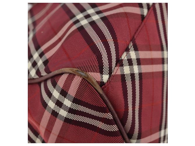 Borsa a mano Burberry Nova Check Blue Label in nylon rosso argento autentica bs34679 - vista 16