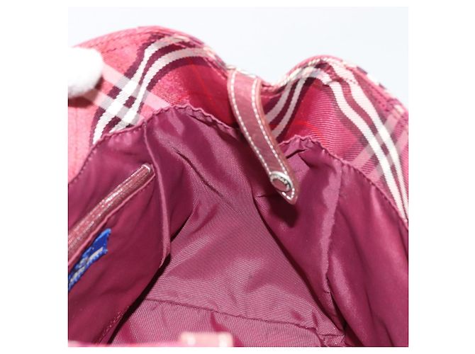 Borsa a mano Burberry Nova Check Blue Label in nylon rosso argento autentica bs34679 - vista 17