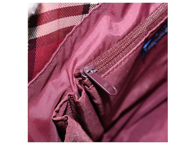Borsa a mano Burberry Nova Check Blue Label in nylon rosso argento autentica bs34679 - vista 19