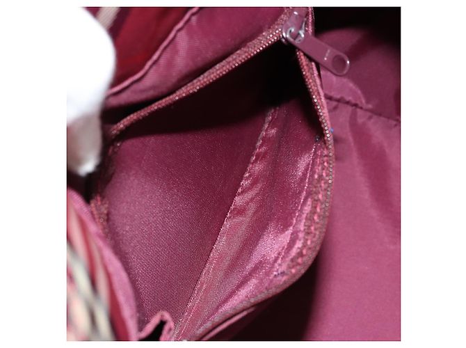 Borsa a mano Burberry Nova Check Blue Label in nylon rosso argento autentica bs34679 - vista 20