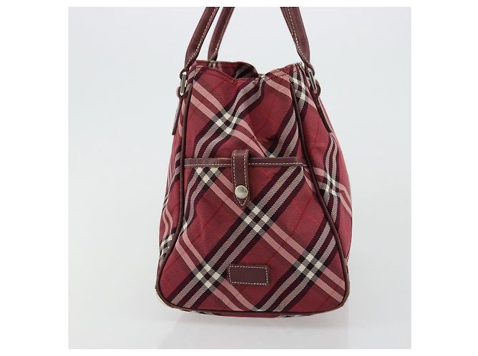 Borsa a mano Burberry Nova Check Blue Label in nylon rosso argento autentica bs34679 - vista 3