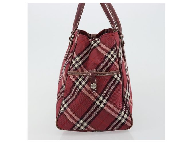 Borsa a mano Burberry Nova Check Blue Label in nylon rosso argento autentica bs34679 - vista 4