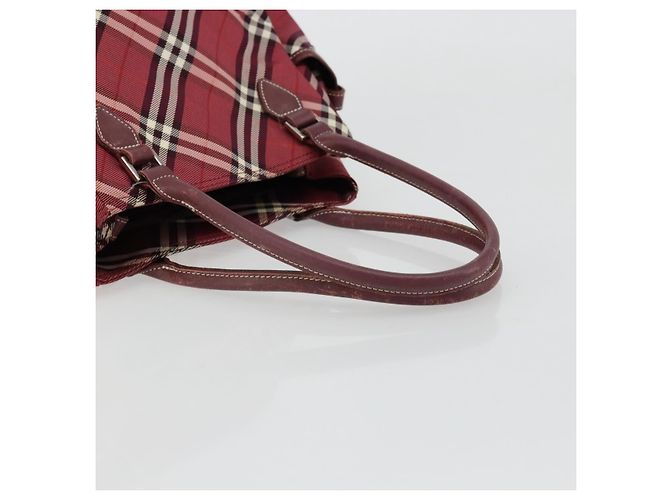 Borsa a mano Burberry Nova Check Blue Label in nylon rosso argento autentica bs34679 - vista 7