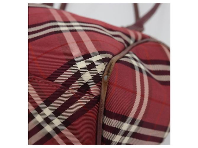 Borsa a mano Burberry Nova Check Blue Label in nylon rosso argento autentica bs34679 - vista 9