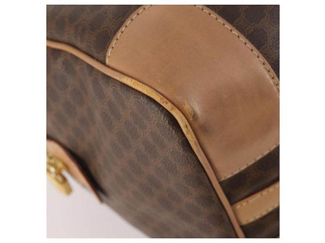 Céline Borsa Boston in tela Macadam CELINE in pelle PVC marrone oro Auth BAZ495 D'oro - vista 14