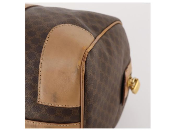 Céline Borsa Boston in tela Macadam CELINE in pelle PVC marrone oro Auth BAZ495 D'oro - vista 15