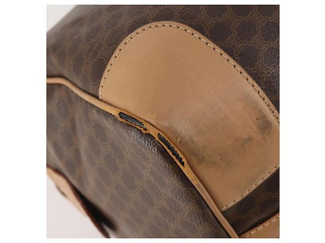 Céline Borsa Boston in tela Macadam CELINE in pelle PVC marrone oro Auth BAZ495 D'oro - vista 16