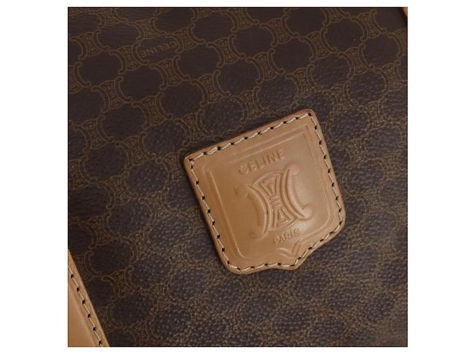 Céline Borsa Boston in tela Macadam CELINE in pelle PVC marrone oro Auth BAZ495 D'oro - vista 18