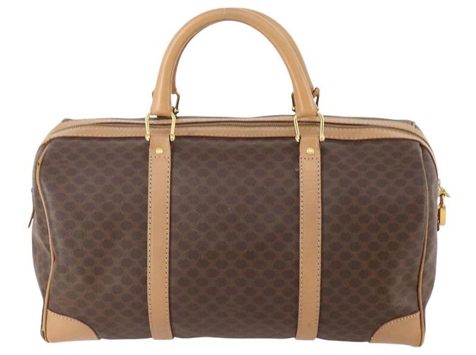 Céline Borsa Boston in tela Macadam CELINE in pelle PVC marrone oro Auth BAZ495 D'oro - vista 2