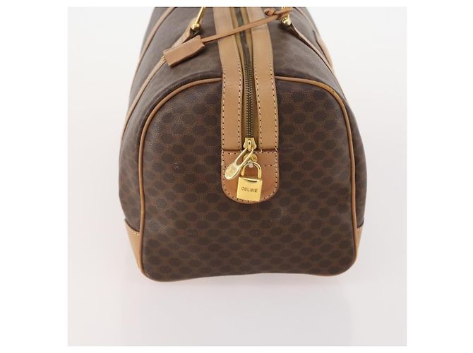 Céline Borsa Boston in tela Macadam CELINE in pelle PVC marrone oro Auth BAZ495 D'oro - vista 4