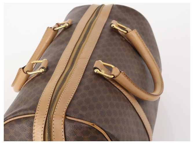 Céline Borsa Boston in tela Macadam CELINE in pelle PVC marrone oro Auth BAZ495 D'oro - vista 6