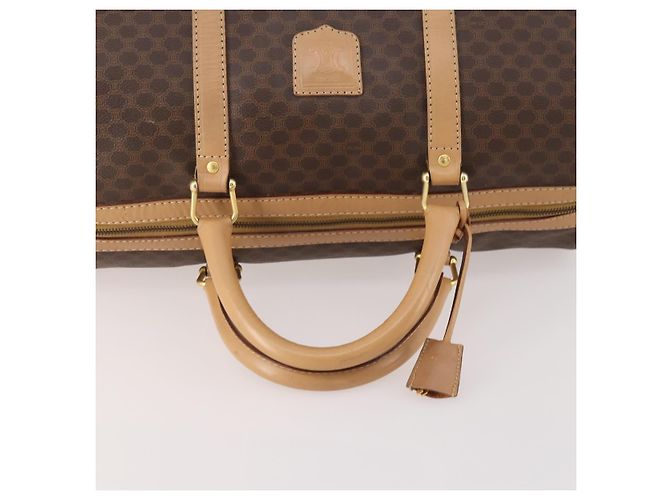 Céline Borsa Boston in tela Macadam CELINE in pelle PVC marrone oro Auth BAZ495 D'oro - vista 7