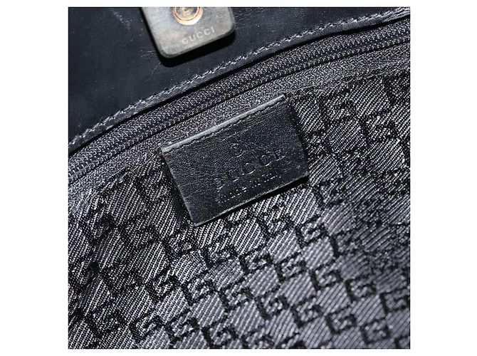 Borsa a mano in pelle nera e oro GUCCI Auth bs34709 Nero D'oro - vista 10