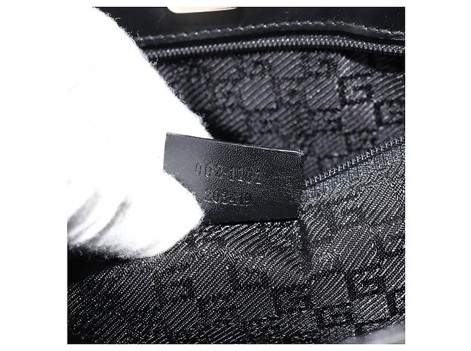 Borsa a mano in pelle nera e oro GUCCI Auth bs34709 Nero D'oro - vista 12
