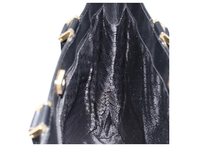 Borsa a mano in pelle nera e oro GUCCI Auth bs34709 Nero D'oro - vista 17