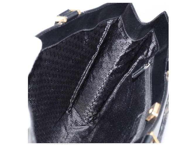 Borsa a mano in pelle nera e oro GUCCI Auth bs34709 Nero D'oro - vista 18