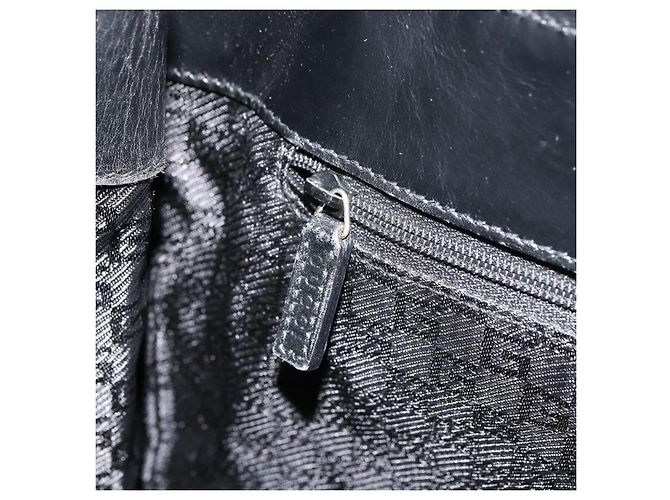 Borsa a mano in pelle nera e oro GUCCI Auth bs34709 Nero D'oro - vista 19
