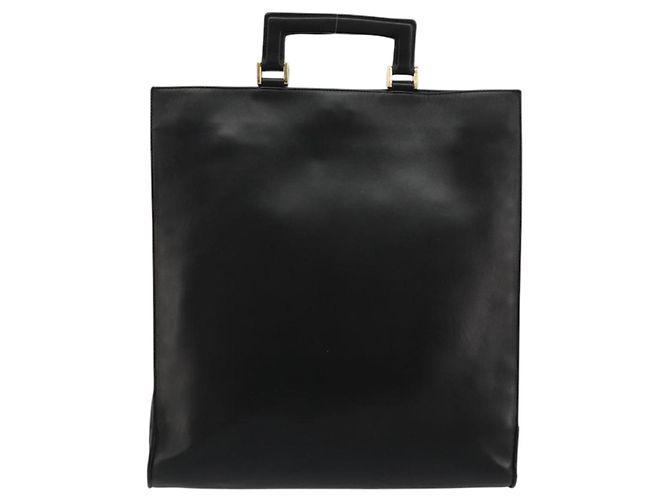 Borsa a mano in pelle nera e oro GUCCI Auth bs34709 Nero D'oro - vista 2