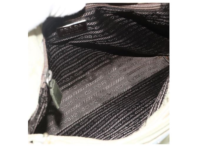 PRADA Handtasche aus Nylon Beige Silber Authentisch bs34678 - Ansicht 11