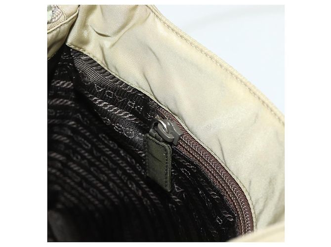 PRADA Handtasche aus Nylon Beige Silber Authentisch bs34678 - Ansicht 20