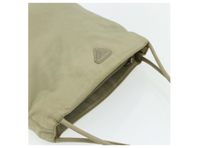 PRADA Handtasche aus Nylon Beige Silber Authentisch bs34678 - Ansicht 6
