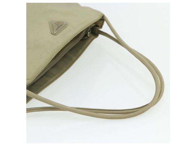 PRADA Handtasche aus Nylon Beige Silber Authentisch bs34678 - Ansicht 7