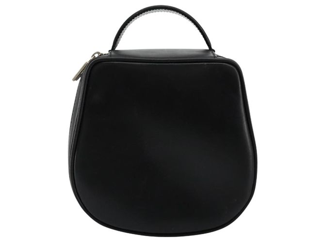 GUCCI Vanity Borsa a Mano in Pelle Nera Argento Auth ep14055 Nero - vista 13