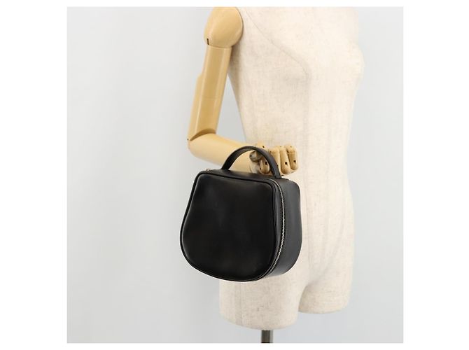 GUCCI Vanity Borsa a Mano in Pelle Nera Argento Auth ep14055 Nero - vista 19