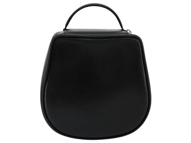 GUCCI Vanity Borsa a Mano in Pelle Nera Argento Auth ep14055 Nero - vista 2
