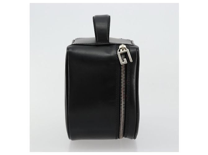 GUCCI Vanity Borsa a Mano in Pelle Nera Argento Auth ep14055 Nero - vista 4