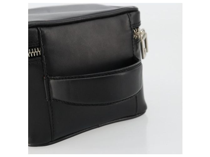 GUCCI Vanity Borsa a Mano in Pelle Nera Argento Auth ep14055 Nero - vista 7