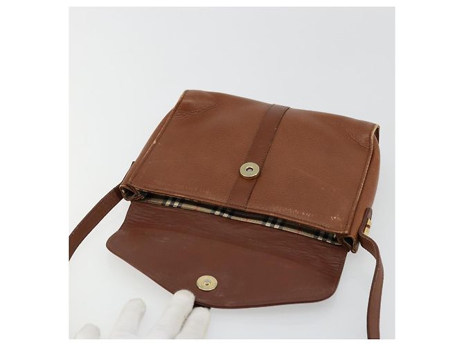 Borsa a Spalla Burberry in Pelle Marrone Oro Auth ep14277 D'oro - vista 11
