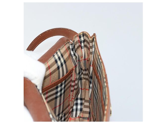 Borsa a Spalla Burberry in Pelle Marrone Oro Auth ep14277 D'oro - vista 18