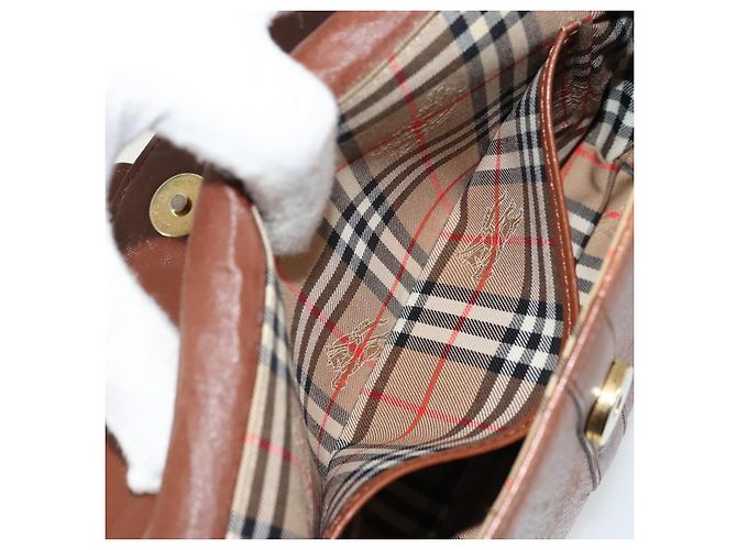 Borsa a Spalla Burberry in Pelle Marrone Oro Auth ep14277 D'oro - vista 20