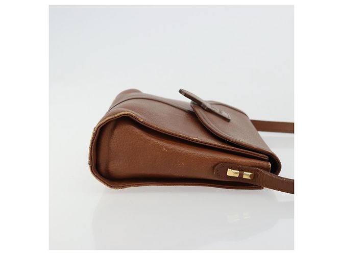 Borsa a Spalla Burberry in Pelle Marrone Oro Auth ep14277 D'oro - vista 3