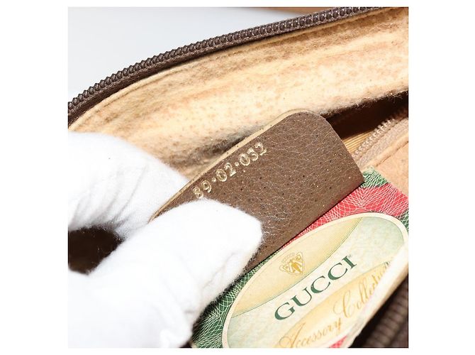 Borsa Sherry Line GG Supreme Web di GUCCI in PVC beige e oro 89 02 032 Auth 176224 D'oro - vista 12