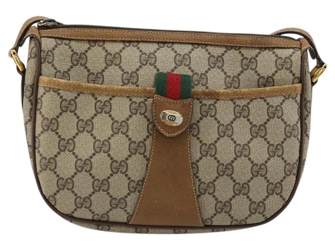 Borsa Sherry Line GG Supreme Web di GUCCI in PVC beige e oro 89 02 032 Auth 176224 D'oro - vista 13