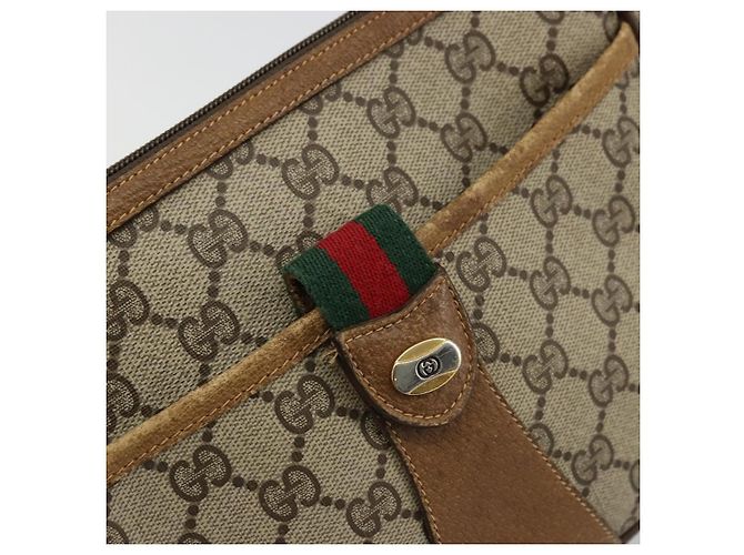 Borsa Sherry Line GG Supreme Web di GUCCI in PVC beige e oro 89 02 032 Auth 176224 D'oro - vista 18