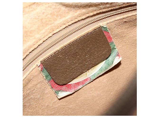 Borsa Sherry Line GG Supreme Web di GUCCI in PVC beige e oro 89 02 032 Auth 176224 D'oro - vista 19