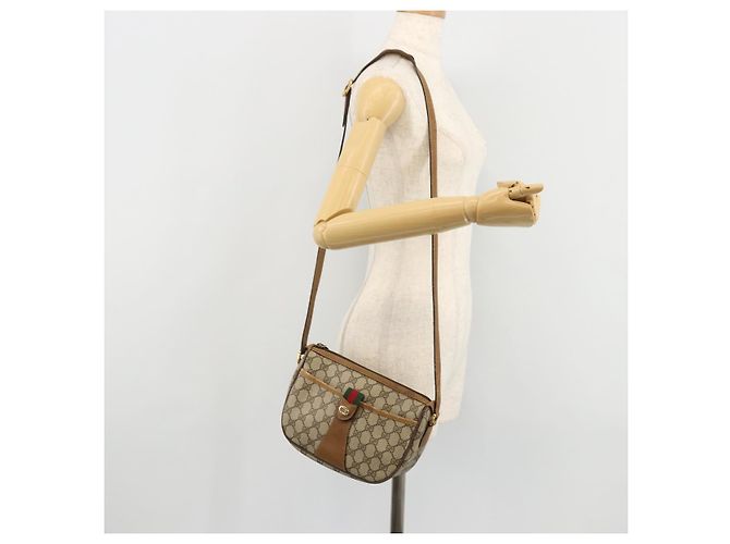 Borsa Sherry Line GG Supreme Web di GUCCI in PVC beige e oro 89 02 032 Auth 176224 D'oro - vista 24