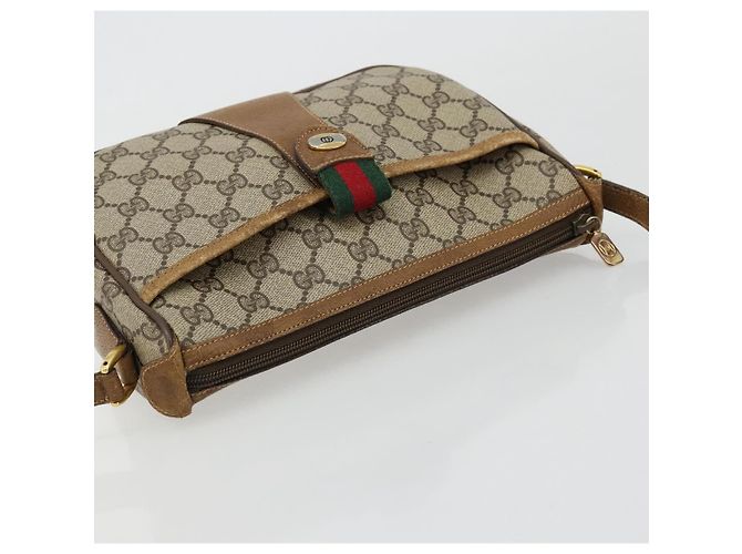 Borsa Sherry Line GG Supreme Web di GUCCI in PVC beige e oro 89 02 032 Auth 176224 D'oro - vista 6