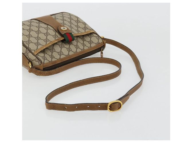 Borsa Sherry Line GG Supreme Web di GUCCI in PVC beige e oro 89 02 032 Auth 176224 D'oro - vista 7
