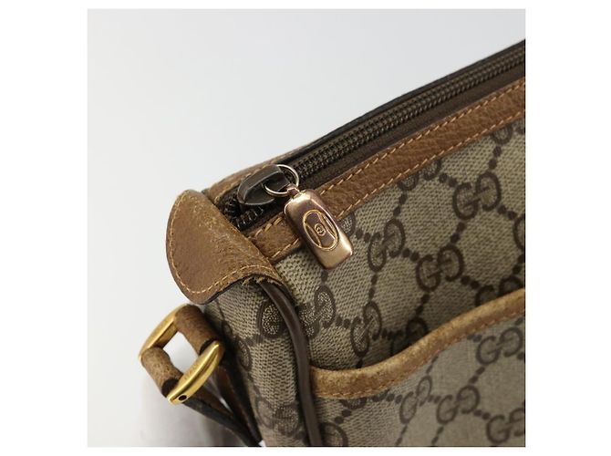 Borsa Sherry Line GG Supreme Web di GUCCI in PVC beige e oro 89 02 032 Auth 176224 D'oro - vista 9