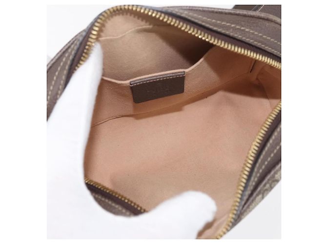 GUCCI GG Supreme Web Sherry Line Marsupio PVC Beige Oro 517076 Auth 175059SAM D'oro - vista 10