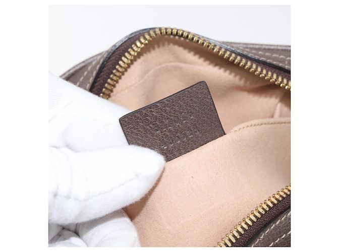 GUCCI GG Supreme Web Sherry Line Marsupio PVC Beige Oro 517076 Auth 175059SAM D'oro - vista 11