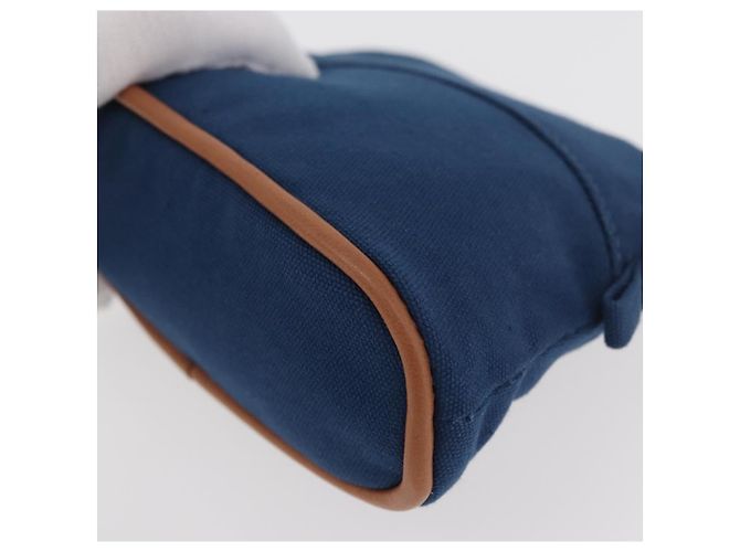 Hermès Pochette Bolide 15 in cotone Blu Auth bs34759A - vista 14