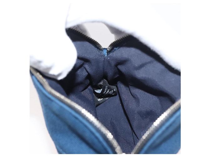 Hermès Pochette Bolide 15 in cotone Blu Auth bs34759A - vista 17