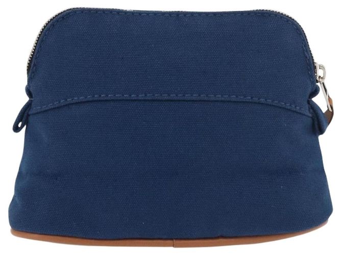 Hermès Pochette Bolide 15 in cotone Blu Auth bs34759A - vista 2