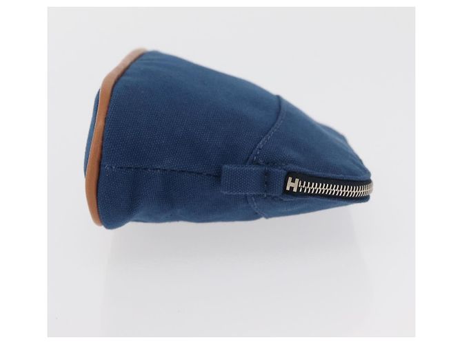 Hermès Pochette Bolide 15 in cotone Blu Auth bs34759A - vista 3